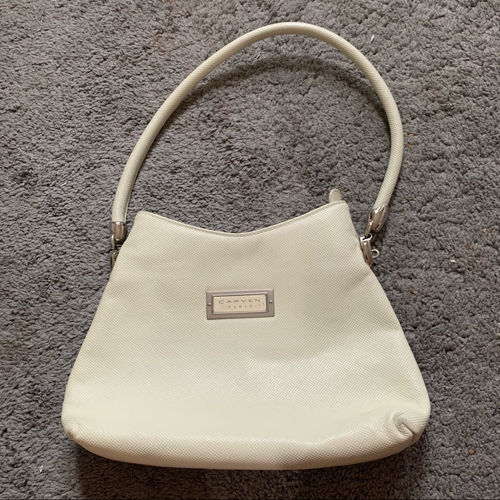 carven paris vintage white cream purse